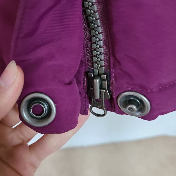 Lands' End Squall Plum Purple Full Zip Hooded Outerwear Rain Jacket Womens Small - Picture 9 of 16